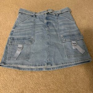 Justice Light Blue Denim Skirt with Pockets